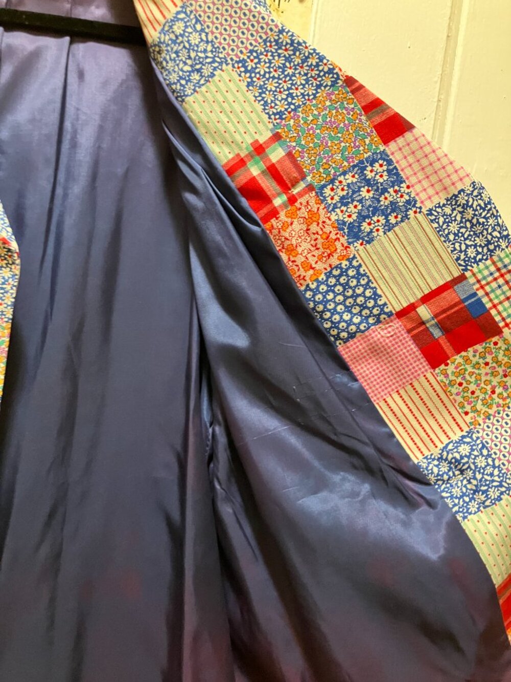 *STUNNING* 1960s Patchwork Coat, Excellent Cond. Vintage size 20.5! Large! CUTE! - Picture 9 of 16